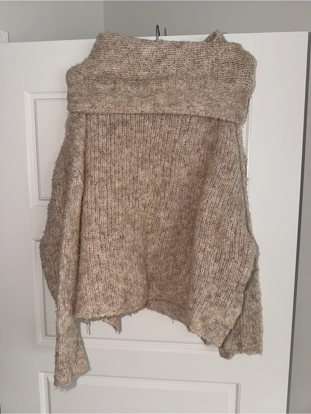 debut Neutral Taupe Cowl Neck Knit Sweater